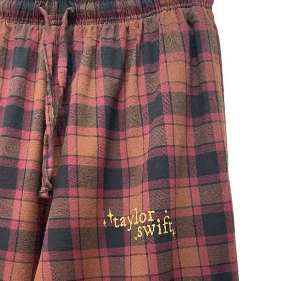 Taylor Swift Evermore Album Plaid Pajama Set I Almost Jumped In Flannel Sz Large - Picture 10 of 16